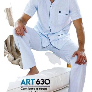 Pijama Verano Camisero Hombre Tipico 632 Pant. Largo M/corta