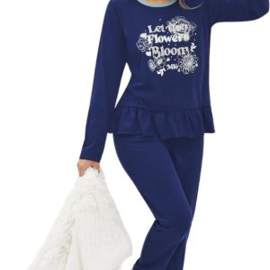 Pijama Invierno En Jersey C/volado Marcela Koury 4158
