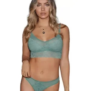 Conjunto Bralette Marcela Koury 5680 De Puntilla Y Tul Less
