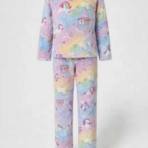 Pijama Niños Niñas Unisex Flannel Polar Terrenal Super Suave Unicornio Multicolor Art 84805 15-16
