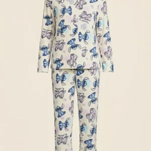 Pijama Niños Niñas Unisex Flannel Polar Terrenal Super Suave Blanco Stich Art 32539 10-11