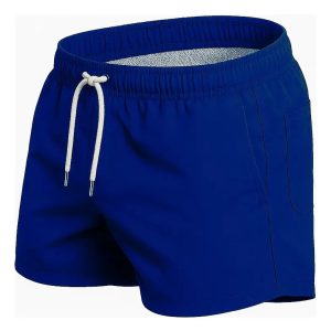 Traje De Baño Malla Hombre Liso Suspensor Bolsillo 78426 Azul L/xl