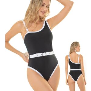 Malla Entera Mujer Lisa Con Cinturón Bianca Mare 23103023