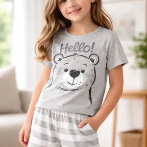 Pijama Verano Jersey Talle 4 Al 16 Lencatex 26901 Gris 14