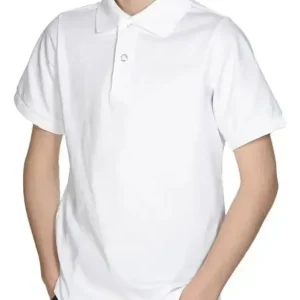 Chomba De Pique Colegial Escolar Blanca Lisa Niños