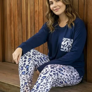 Pijama Invierno Mujer 25512 Bianca Secreta Azul 1