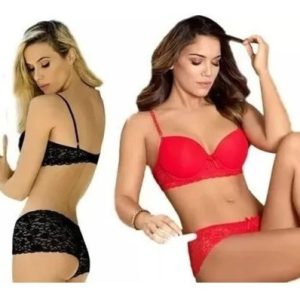 Conjunto Taza Soft De Encaje Con Culotte Y Puntilla New 3000
