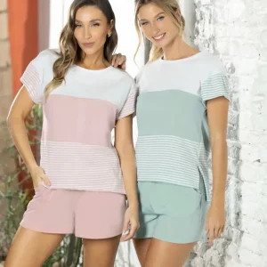 Pijama Mujer Lencatex 26726 Jersey Corto 2 Piezas