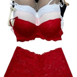 Pack X 3 Taza Soft De Encaje Con Culotte Y Puntilla New 3000