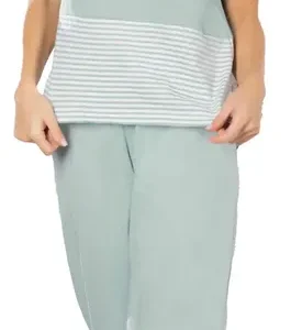Pijama Verano Mujer Jersey Lencatex 26727 Hasta Talle 6 Verde Claro L