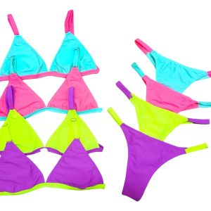 Bikini Triangulo Colores Combinado Y Less - Art. 1002