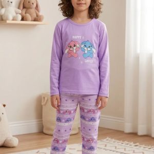 Pijama Infantil Dolemiso Modelo 99783 Para Niños Lila Ositos Liso 10
