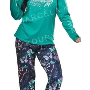 Pijama  Invierno Mujer Jersey Estampado Marcela Koury 4209