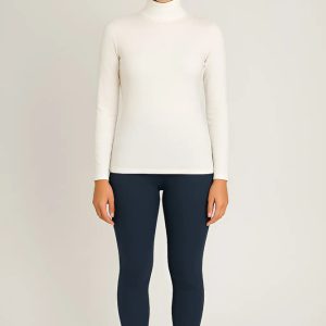 Pack Conjunto Térmico Dama Calza Y Polera Frisados Terrenal M Blanco-azul