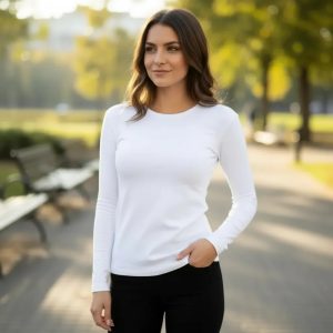 Pack X2 Remera Térmica Mujer Frisada Spandex Por Talle Blanco/blanco 1