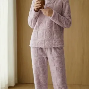 Pijama Mujer Polar Soft Calentito Invierno Bianca 6216 Lila 1001 Dibujado Unico