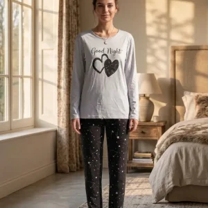 Pijama Algodon Modal C/lycra Art 31729 Por Talle Gris 4xl-5xl