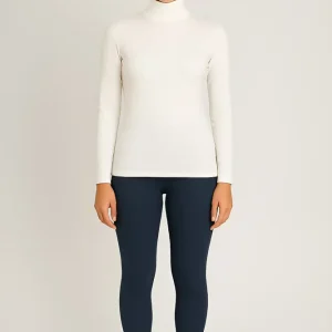 Pack Conjunto Térmico Dama Calza Y Polera Frisados Terrenal L Blanco-azul