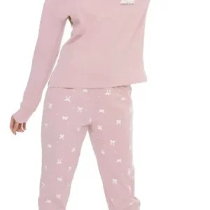 Pijama Invierno Mujer Jersey Lencatex 26309 Rosa 1