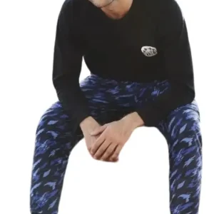 Pijama Invierno Hombre Jersery Estampado Marcela Koury 4207