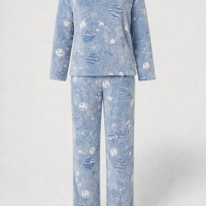 Pijama Niños Niñas Unisex Flannel Polar Terrenal Super Suave Planeta Celeste Art 84805 11-12