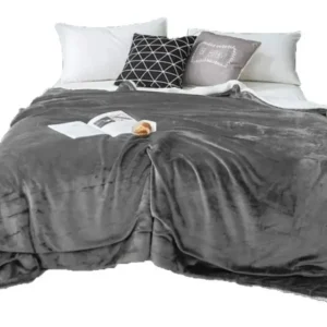 Frazada Flannel Con Corderito Liso Luxury Collection - King