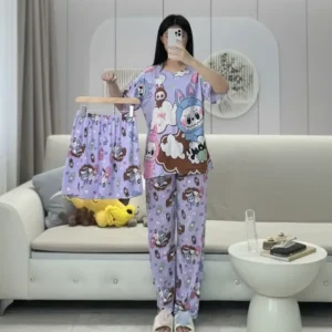 Pijama 3 Piezas Verano Cindisami 9289 Lila M/l