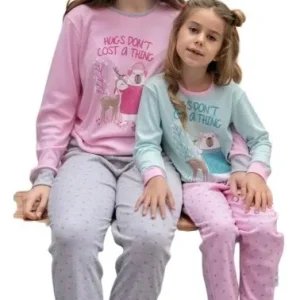 Pijama Invierno Nena, Niña Interlock Estampado Marey 6042
