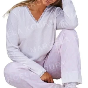 Pijama  Invierno Mujer Jersey Estampado Marcela Koury 4201