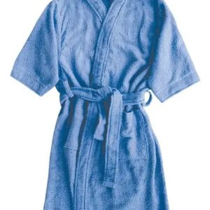 Bata Toalla Salida De Baño Talle Especial Unisex 550g Color Azul Claro L