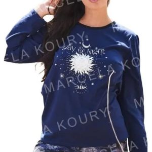 Pijama  Invierno Mujer Jersey Estampado Marcela Koury 4211