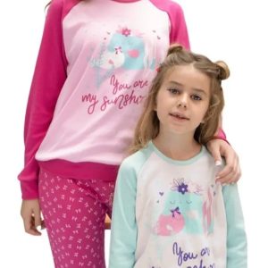 Pijama Invierno Nena, Niña Interlock Estampado Marey 6041