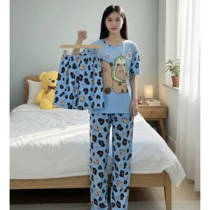 Pijama 3 Piezas Verano Cindisami 9289 Celeste M/l