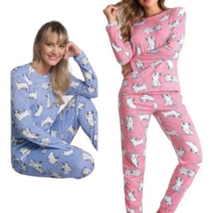 Pijama Mujer Invierno Viscosa Lencatex 21357 Talles Grandes