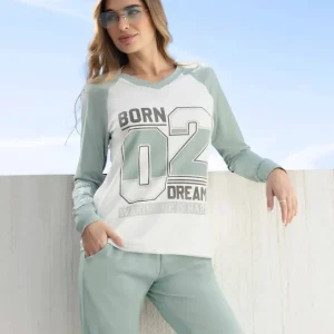 Pijama Femenino Lencatex Modelo 26316 Cómodo Y Elegante Verde 5
