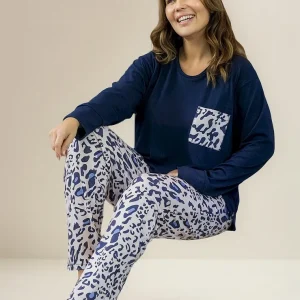 Pijama Invierno Mujer 25512 Talle Especial Bianca Secreta Azul 5