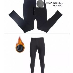Calza Termica Hombre, Frisada, Con Boton, Primera Piel Larga