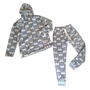Pijama Invierno Juvenil Super Polar C/capucha Y Bolsillo