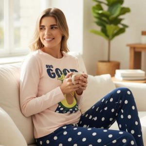 Pijama Invierno Mujer Jersey Algodón Lencatex 26302 Rosa 1