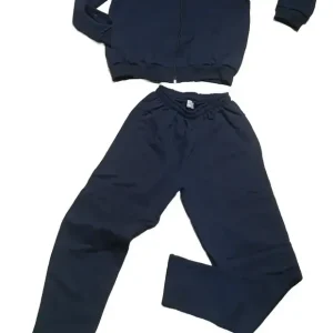 Conjunto Colegial Campera Pantalon Algodon Niños 6 A 16 Azul