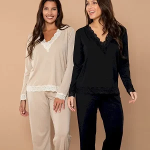 Pijama Invierno Mujer 25519 Talle Especial Bianca Secreta Crema 6