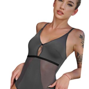 Body De Microfibra Y Tul, Cola Less Kaury 8196