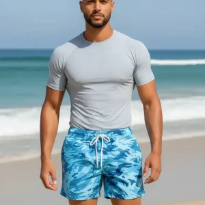 Malla Short Hombre Estampado Cindisami 73061 Celeste 73061 2xl/3xl