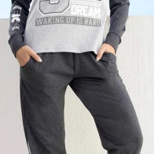 Pijama Femenino Lencatex Modelo 26316 Cómodo Y Elegante Gris Topo 5