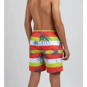 Malla Short Juvenil Bolsillos Estampada 81296 Amarillo/rojo Palmera 11-12