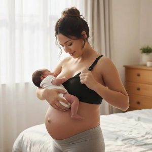 Corpiño Maternal Maxima Modelo Art 1103 S/ Costuta Micro Negro L/xl