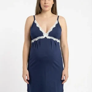 Camison  Maternal Amamantar Breteles Desmontables Mariana K  Azul Oscuro 1
