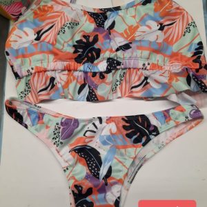 Bikini Estampada Top Con Volados Vedetina - Marc Koury 3511
