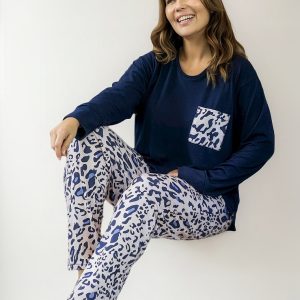Pijama Invierno Mujer 25512 Talle Especial Bianca Secreta Azul 6