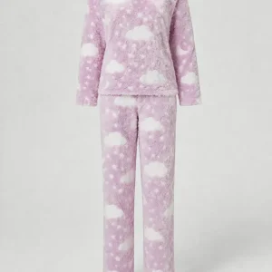 Pijama Niños Niñas Unisex Flannel Polar Terrenal Super Suave Rosa Nube Art 24744 8-9